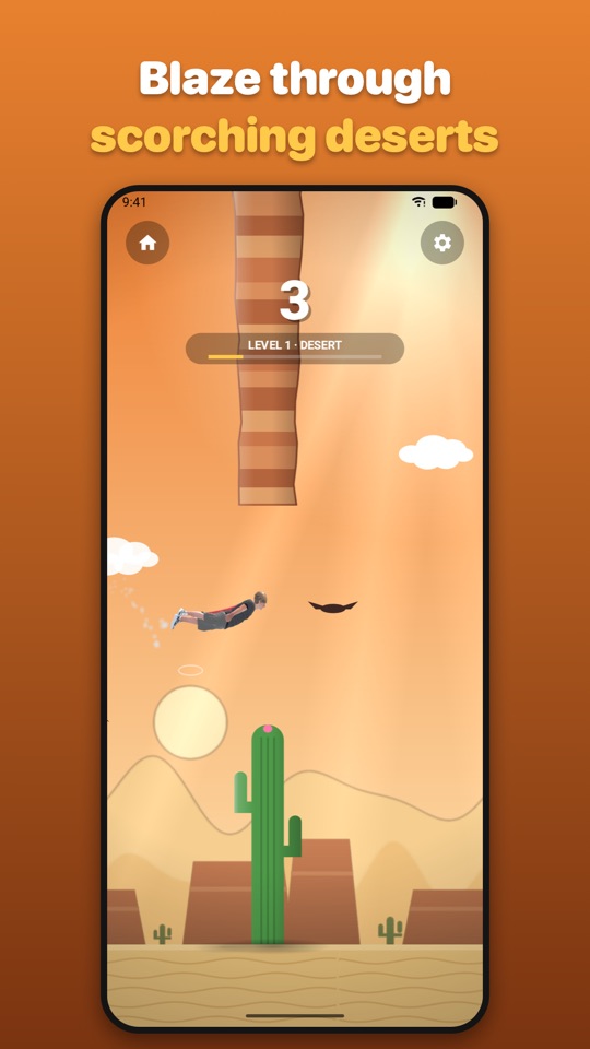 Flying Man Android screenshot: Desert world