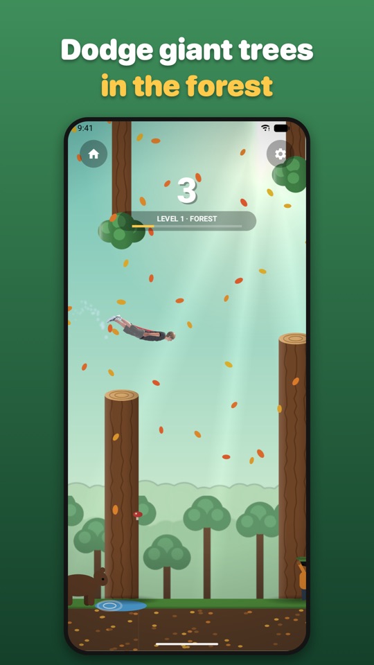 Flying Man Android screenshot: Giant forest trees