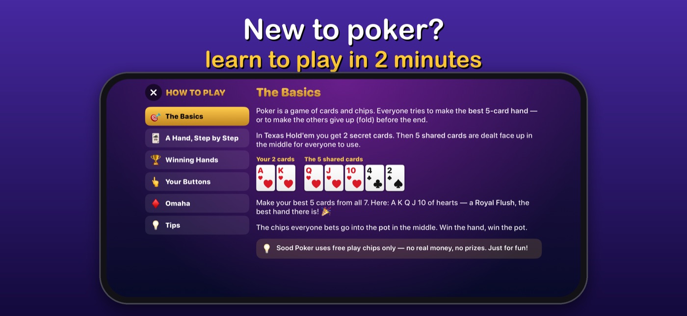 Sood Poker screenshot: How to Play guide