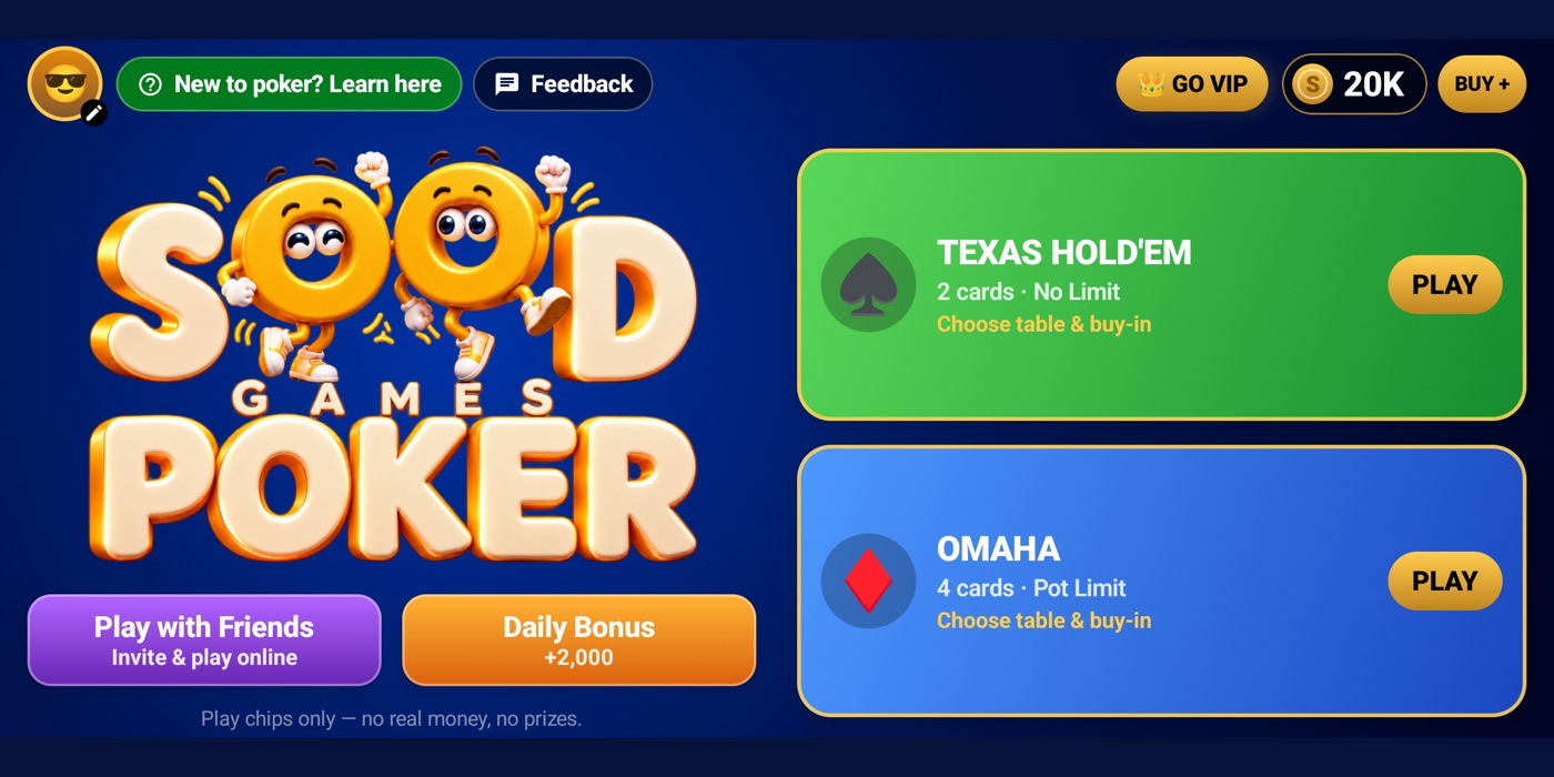 Sood Poker screenshot: Lobby on Android